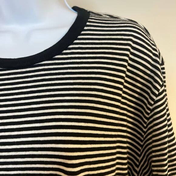 FRAME Sz L Stripped Cotton T Shirt Preppy Classic Minimalist Comfort Nautical - Picture 3 of 7